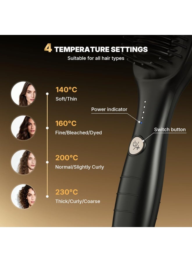 GRT Hair Straightener Brush Extra Wide 51mm Ceramic Hair Straighteners and Straightening Brush 2-in-1 Women, 40Million Ionic Anti-Frizz PTC Ceramic Hot Anti-Scald 30-min Auto Shutoff Fast Heating 140~230℃ - Image 2